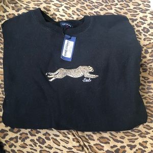 Noah NYC Cheetah Crewneck Sweatshirt Black XXL